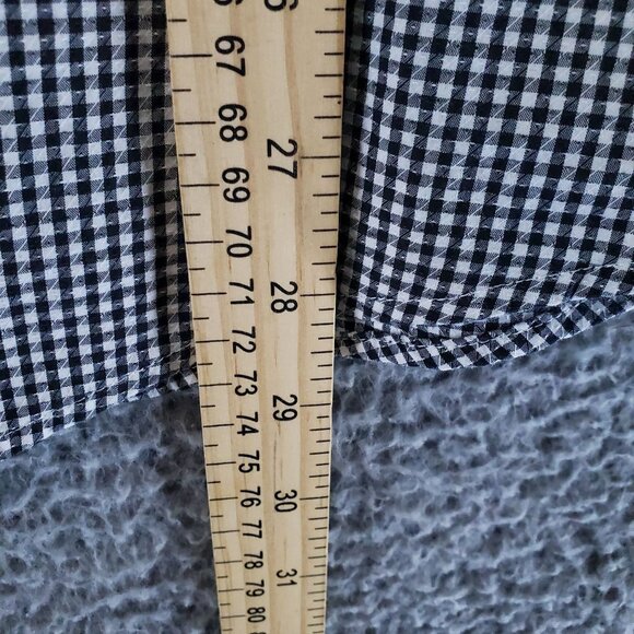 Murano Shirt Mens Size Large Black & White Checkered Button-Up Long Sleeve - Picture 5 of 9